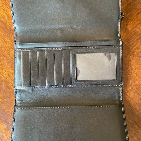 Coach Signature Large Envelope Wallet with Separate Checkbook Cover - Picture 4 of 7